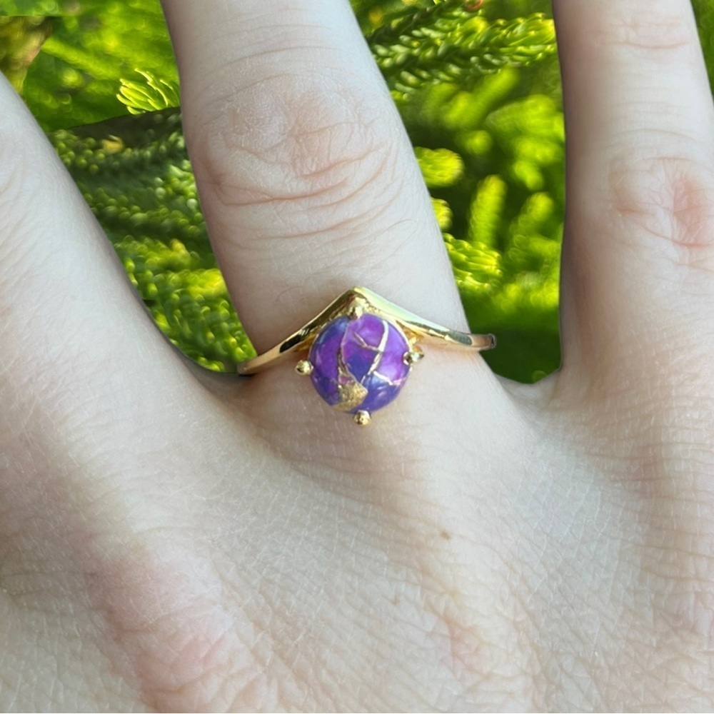 Purple Turquoise Gold Ring